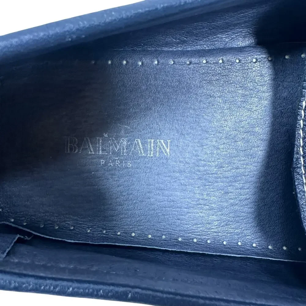 Balmain Paris Penny Loafer Driving Shoes Men’s 44 US 11 Navy Blue Casual Slip-On - Picture 6 of 12